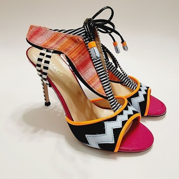 Vinci The Santa Amaro Multicolor T-Strap Lace-Up Leather Sandal Size 8 - Picture 6 of 13